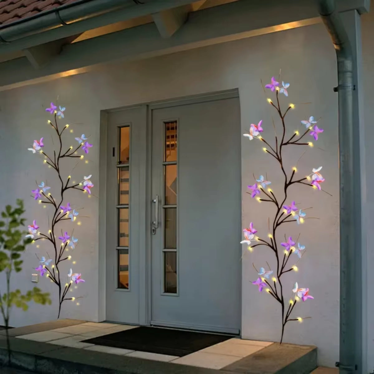 Magical 1Pc 30-LED Willow Vine Light with Butterflies – USB, 8 Modes, Indoor & Outdoor, Waterproof