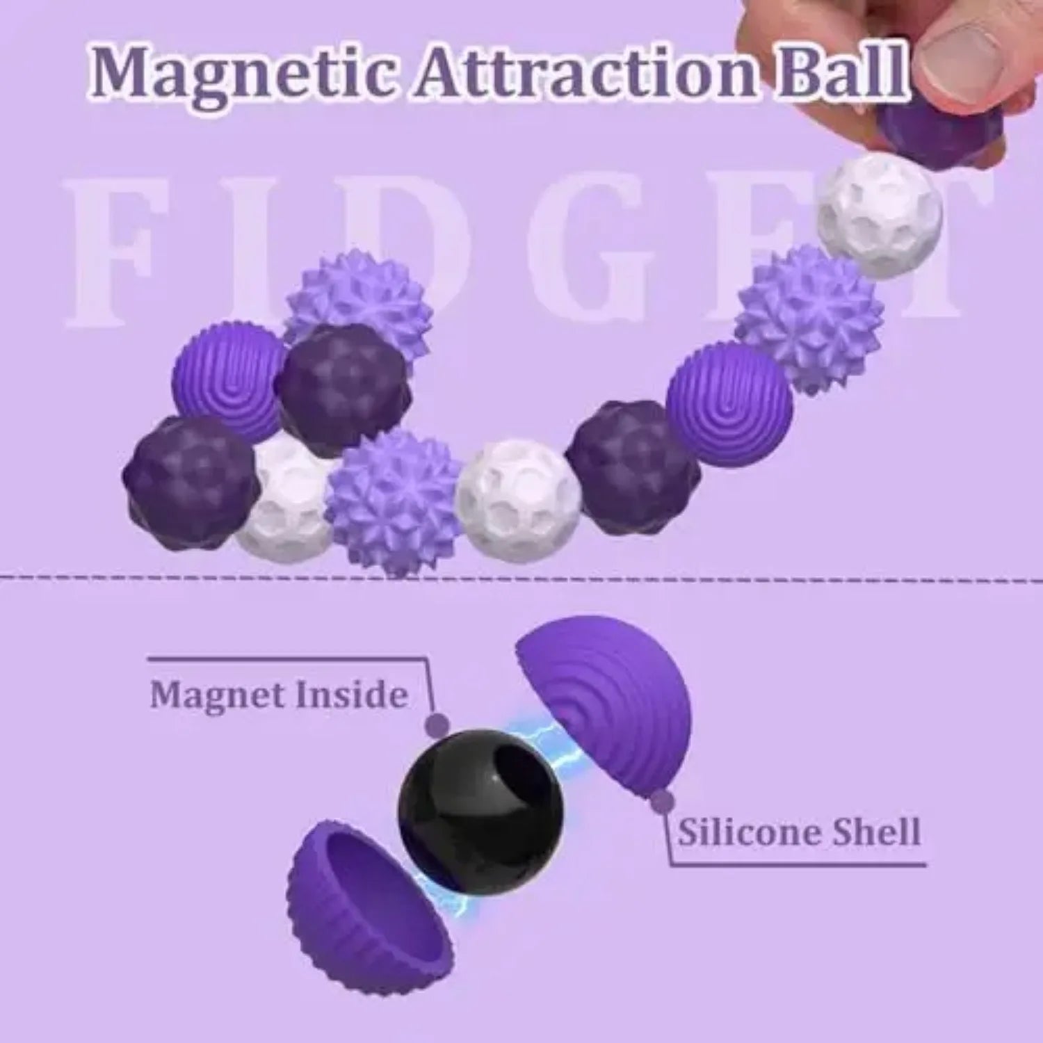 Silicone Magnetic Fidget Balls – Stress & Anxiety Relief Toy