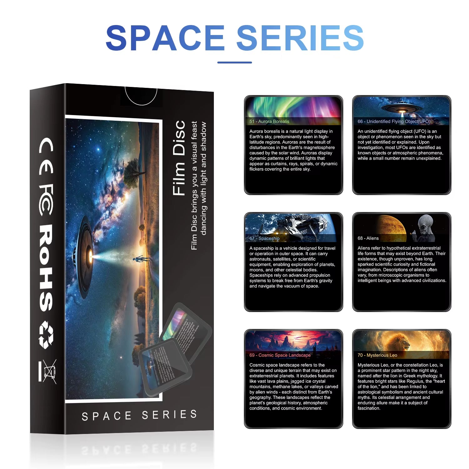 Galaxy Projection Film Set – 6 Starry Sky Themes (Projector Not Included)