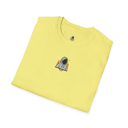 Hooded Figure Cityscape T-Shirt | Urban Streetwear Graphic Tee