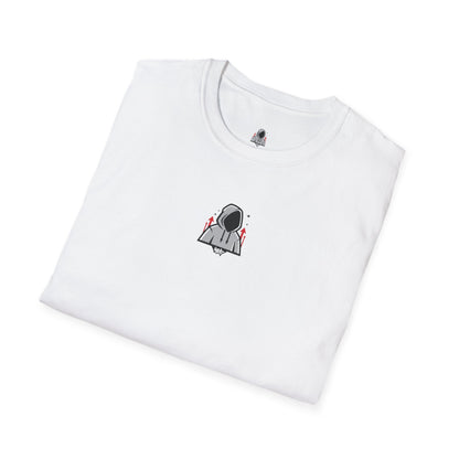 Hooded Figure Cityscape T-Shirt | Urban Streetwear Graphic Tee