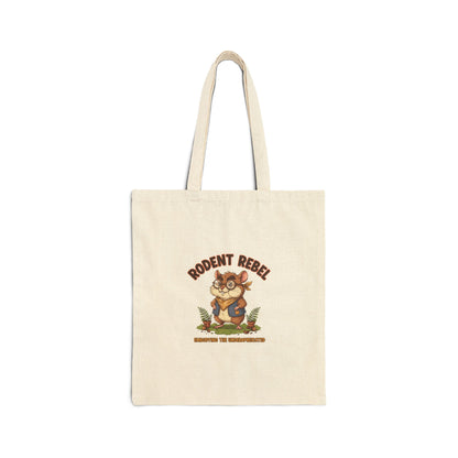 Rodent Rebel Tote | Rat Art, Rodent-Core Cotton Canvas Bag