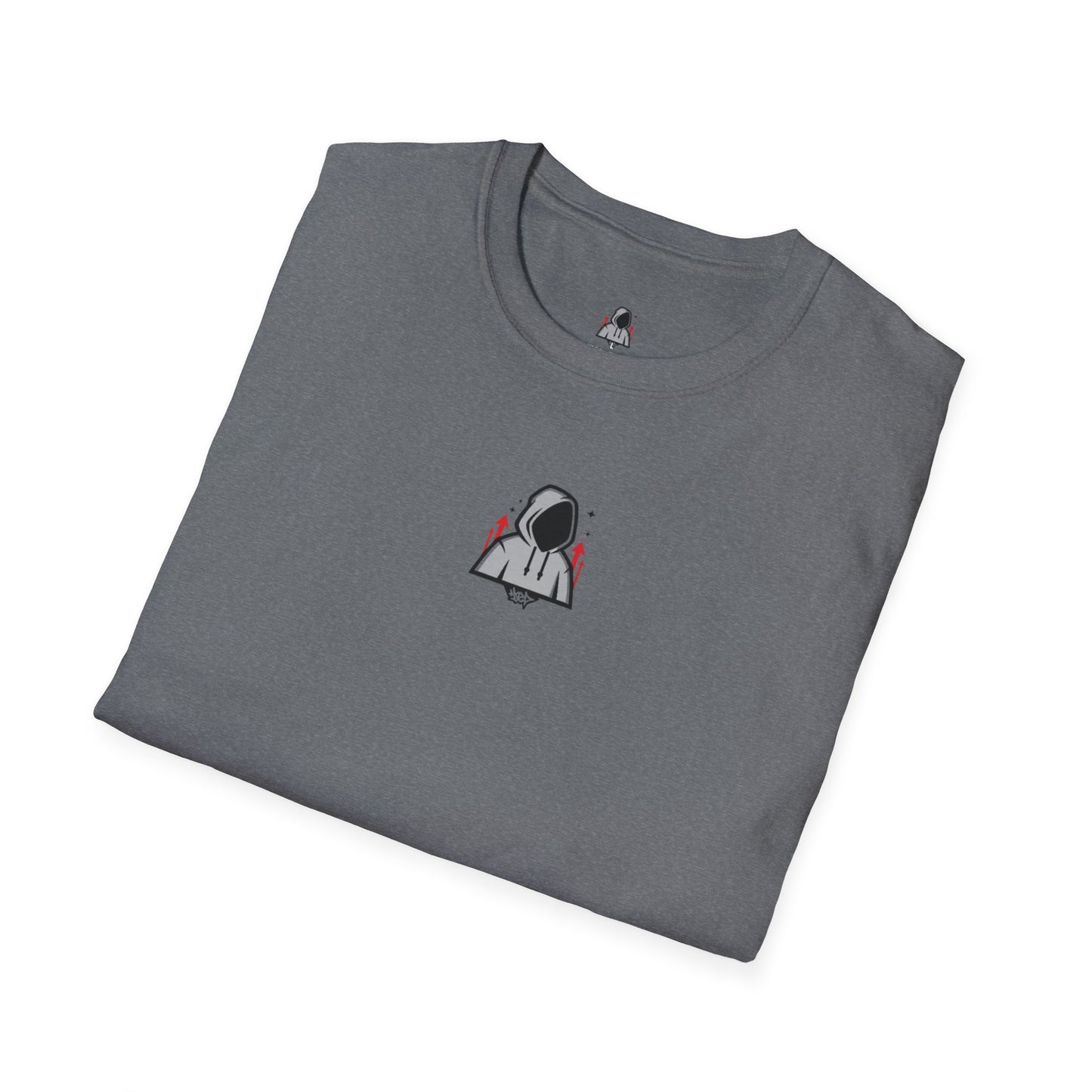 Hooded Figure Cityscape T-Shirt | Urban Streetwear Graphic Tee