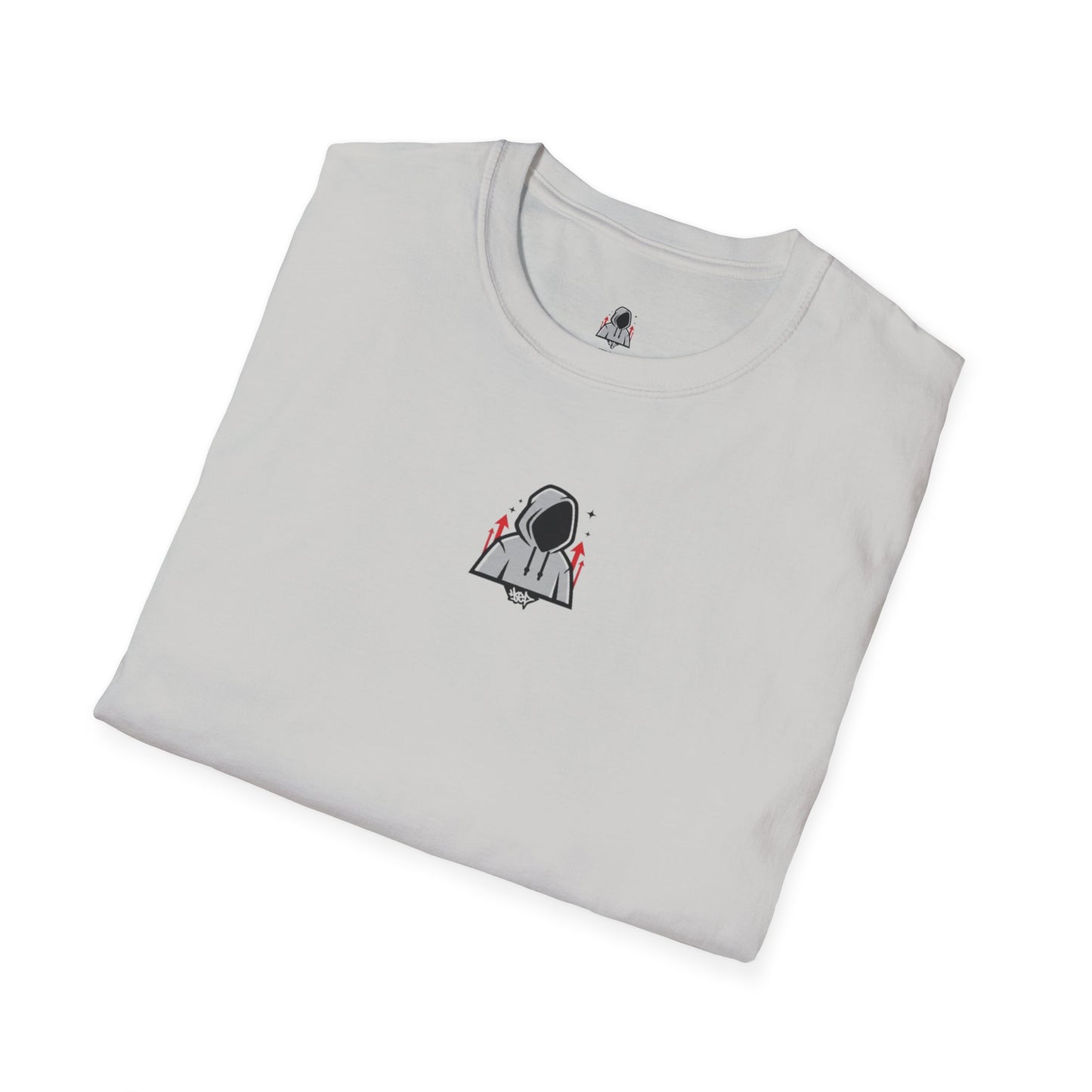Hooded Figure Cityscape T-Shirt | Urban Streetwear Graphic Tee