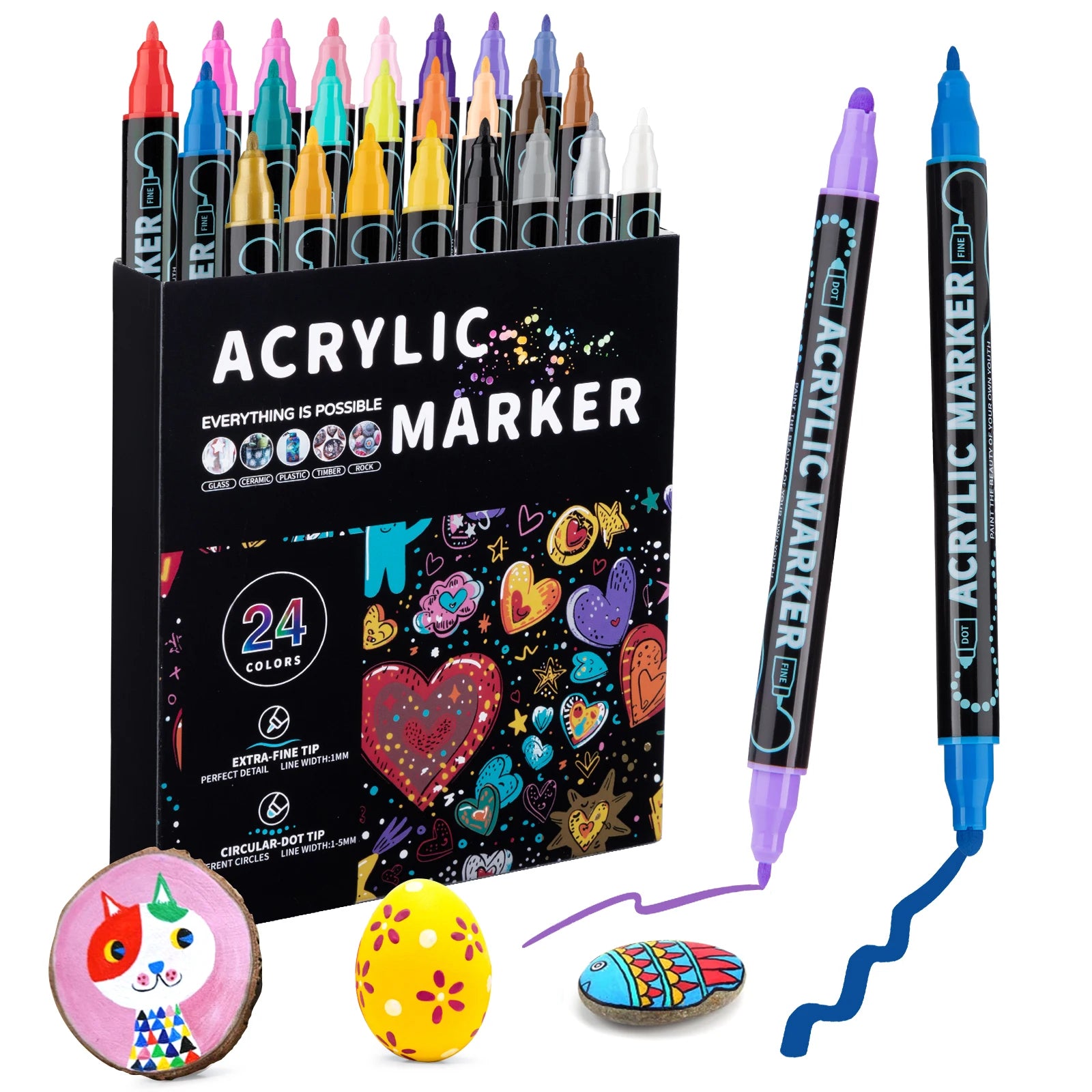 Dual Tip Acrylic Paint Pens