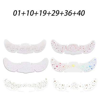 6Pcs Hot Stamping Freckles Makeup Patches Metallic Radiation Golden Silver Fake Freckles Temporary Tattoo Stickers Face Makeup