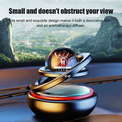 Solar-Powered Rotating Crystal Planet Car Ornament