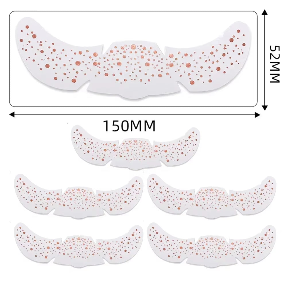 6Pcs Hot Stamping Freckles Makeup Patches Metallic Radiation Golden Silver Fake Freckles Temporary Tattoo Stickers Face Makeup