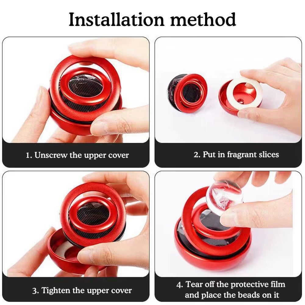 Solar-Powered Rotating Crystal Ball – Double Suspended Aromatherapy Ornament