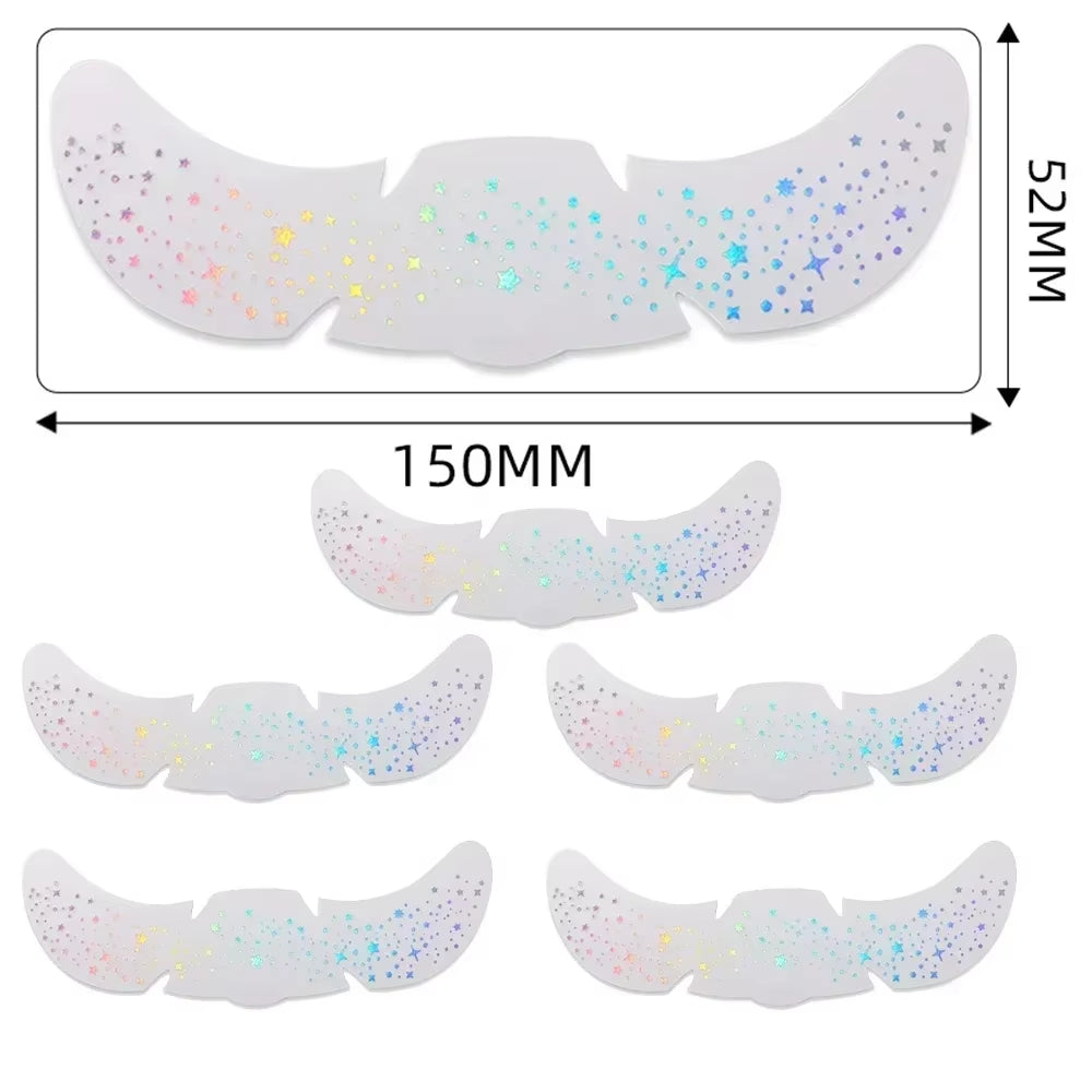 6Pcs Hot Stamping Freckles Makeup Patches Metallic Radiation Golden Silver Fake Freckles Temporary Tattoo Stickers Face Makeup