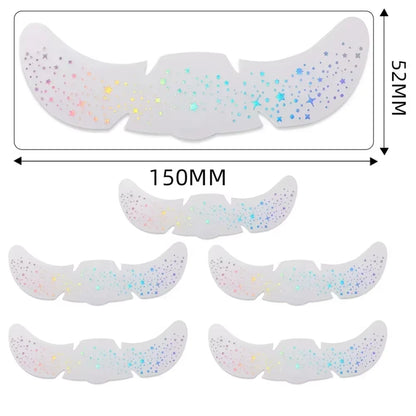 6Pcs Hot Stamping Freckles Makeup Patches Metallic Radiation Golden Silver Fake Freckles Temporary Tattoo Stickers Face Makeup