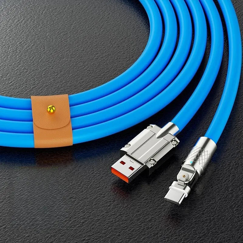 USB to Type C 180 Degree Rotation Charge Data Cable 120W