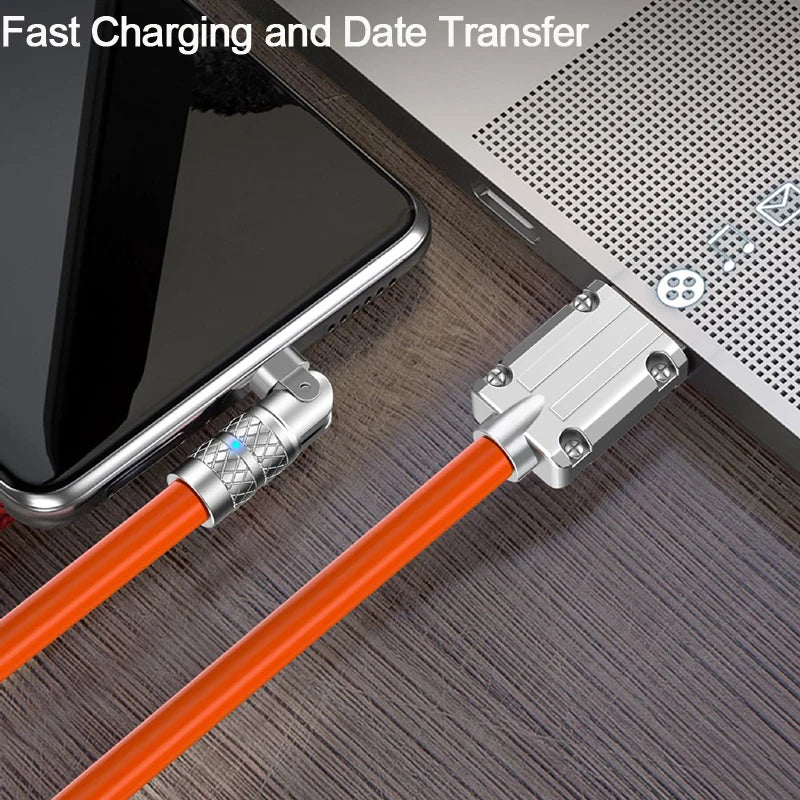 USB to Type C 180 Degree Rotation Charge Data Cable 120W
