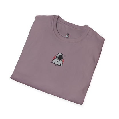 Hooded Figure Cityscape T-Shirt | Urban Streetwear Graphic Tee