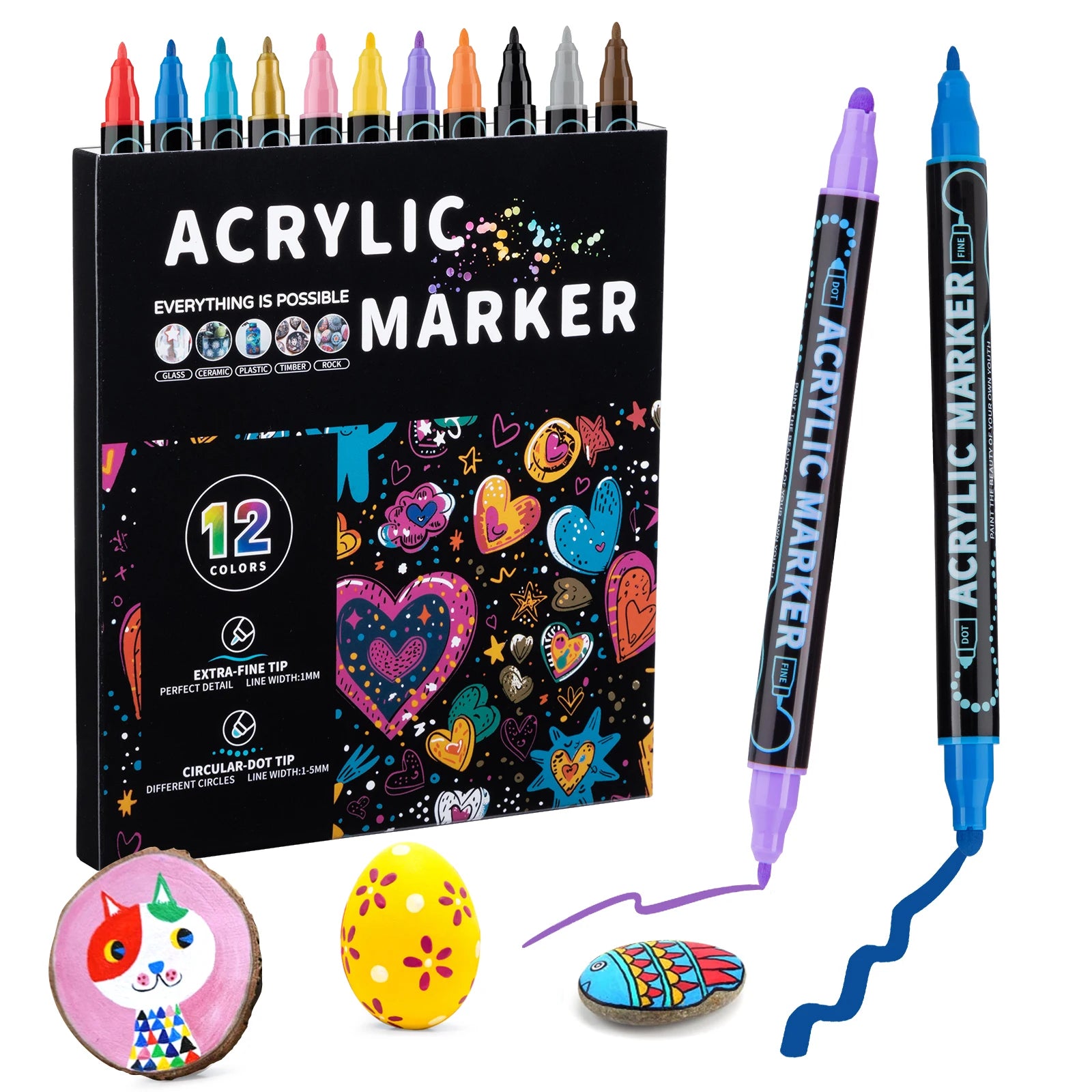 Dual Tip Acrylic Paint Pens
