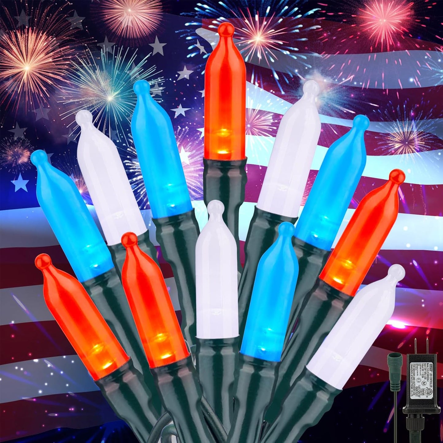 Clear Christmas String Lights 100 Count 25 Feet Incandescent Bulb Mini Lights for Indoor Xmas Tree Garland Birthday Wedding Party Festival Decoration, Green Wire