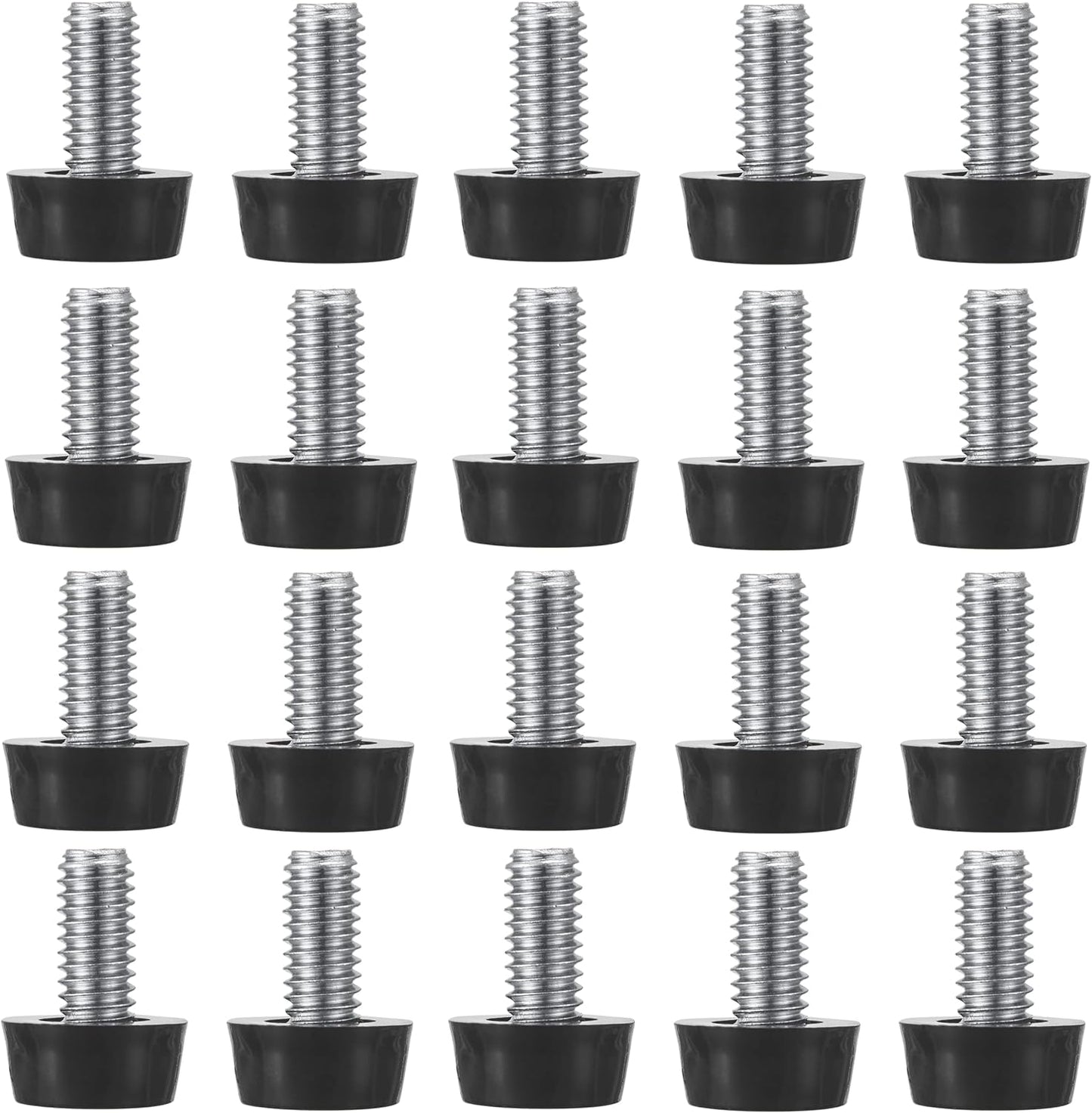 M8 Thread Adjustable Furniture Levelers Screw in Threaded 20 Pcs