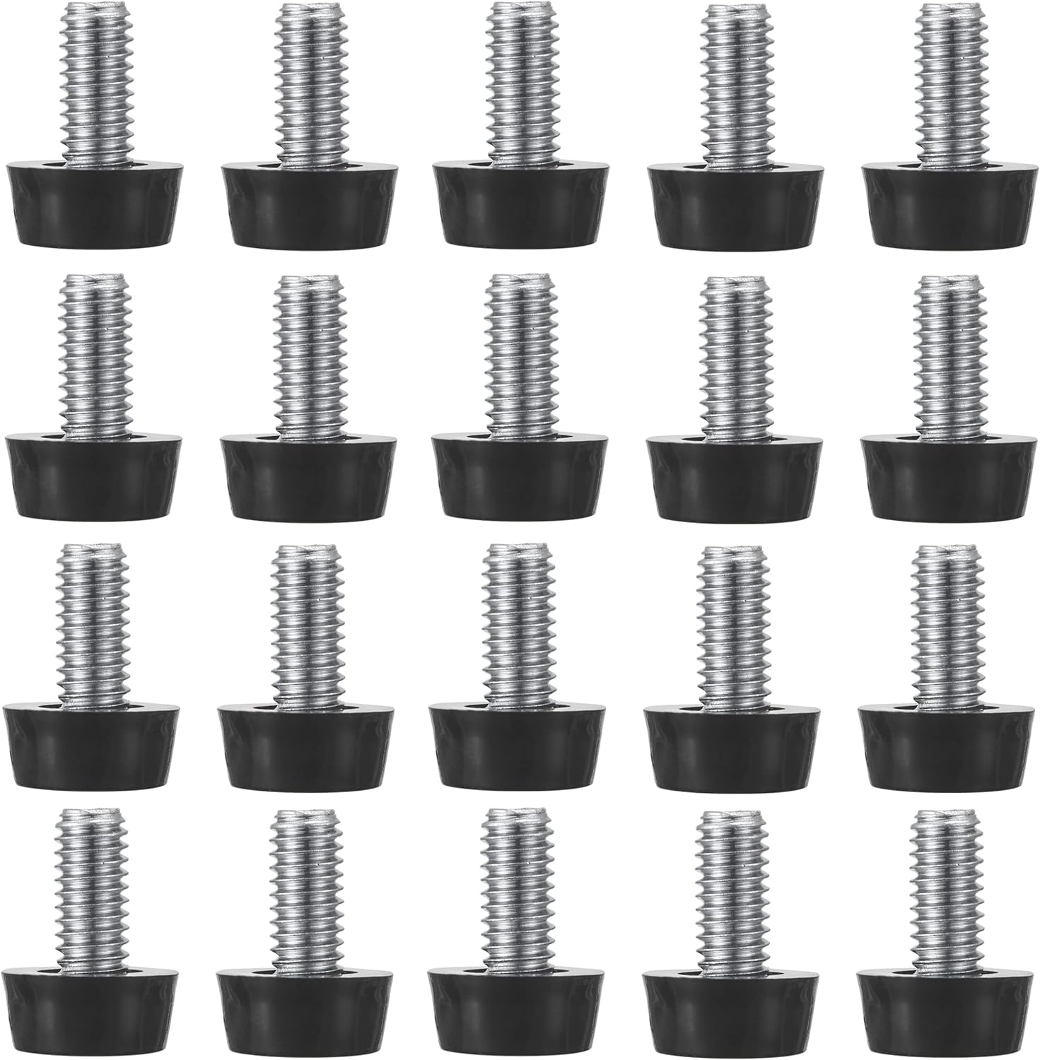 M8 Thread Adjustable Furniture Levelers Screw in Threaded 20 Pcs