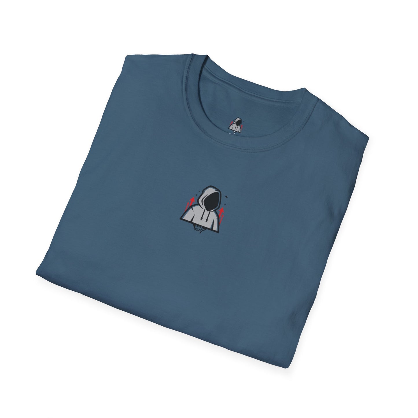 Hooded Figure Cityscape T-Shirt | Urban Streetwear Graphic Tee