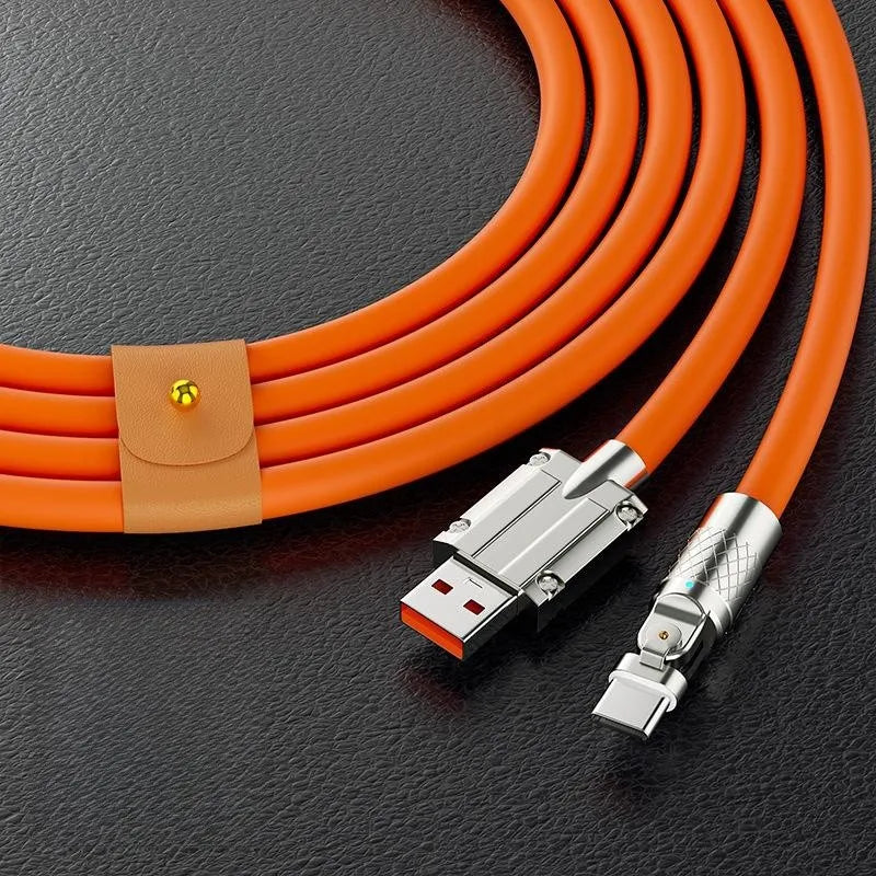 USB to Type C 180 Degree Rotation Charge Data Cable 120W