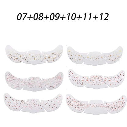 6Pcs Hot Stamping Freckles Makeup Patches Metallic Radiation Golden Silver Fake Freckles Temporary Tattoo Stickers Face Makeup