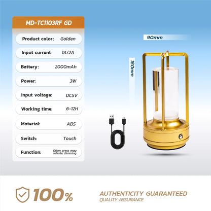 LED Crystal Table Lamp – Rechargeable Touch Night Light for Bedroom, Bedside, and Decorative Use