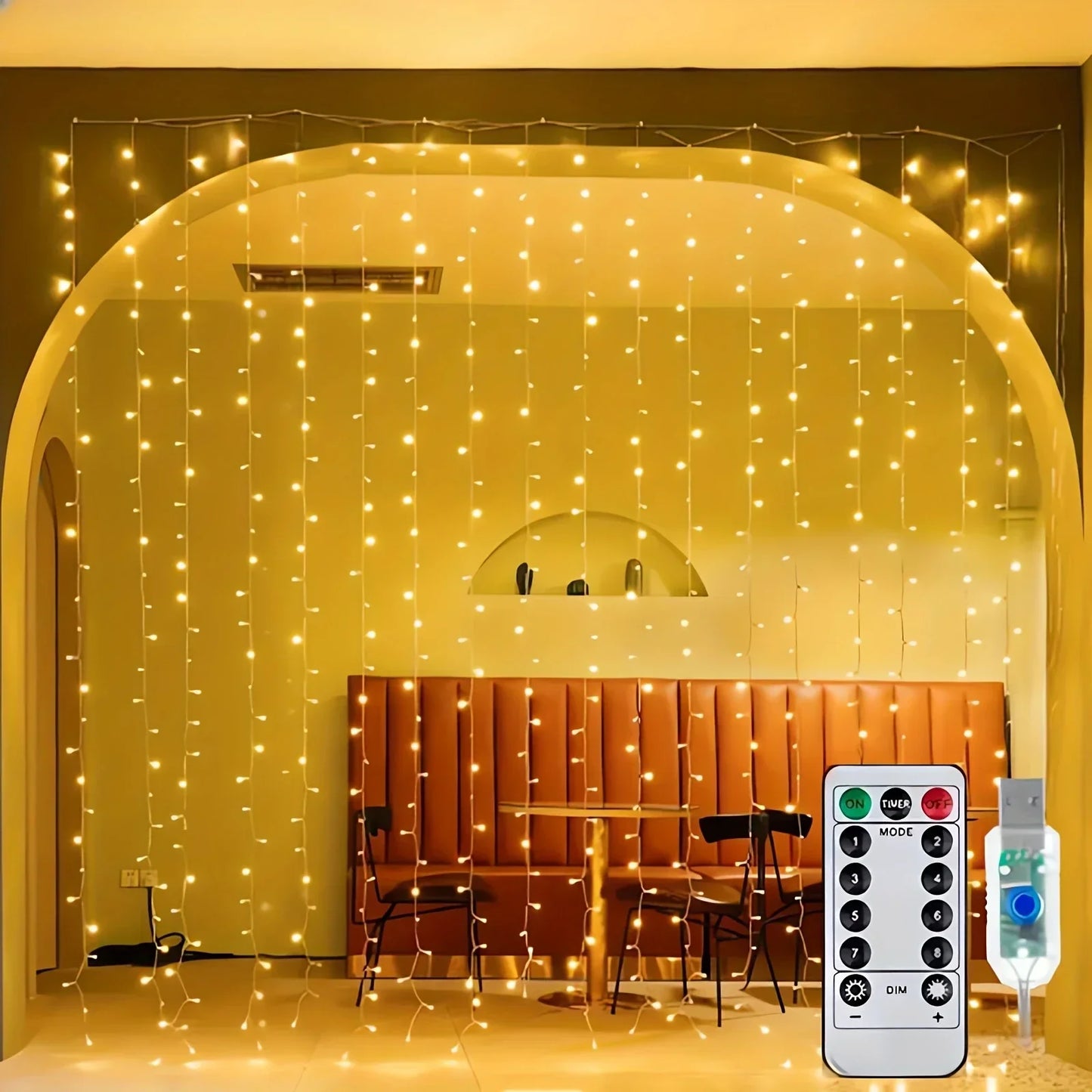 Remote-Controlled USB LED Curtain Fairy Lights – 3/4/6 Meters