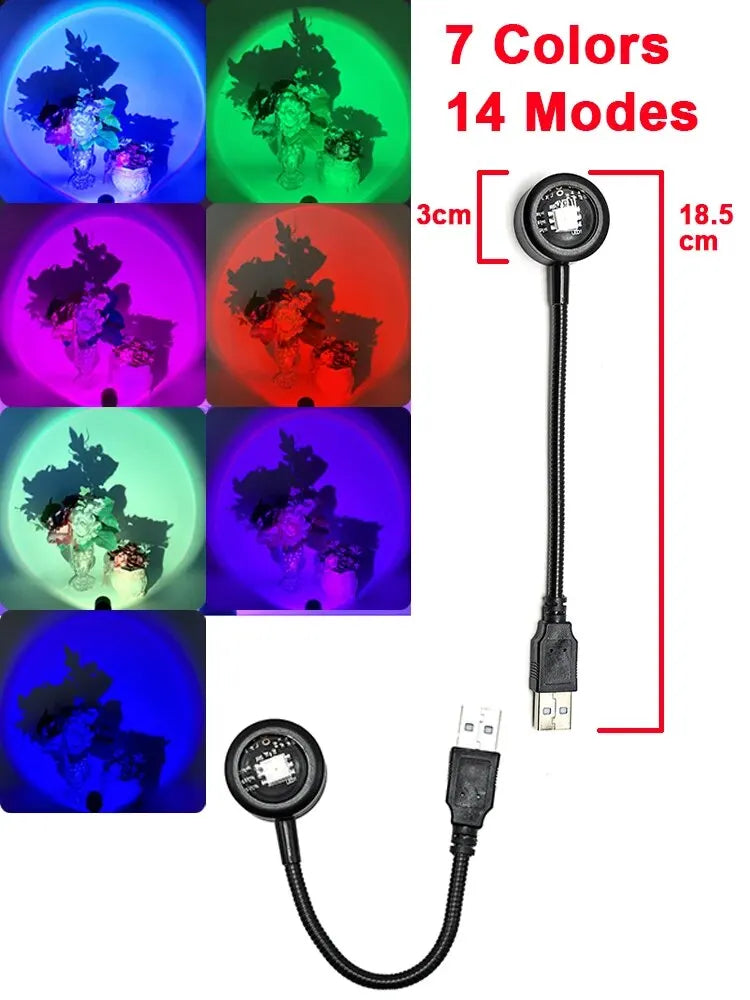 USB Sunset Glow LED Projection Lamp