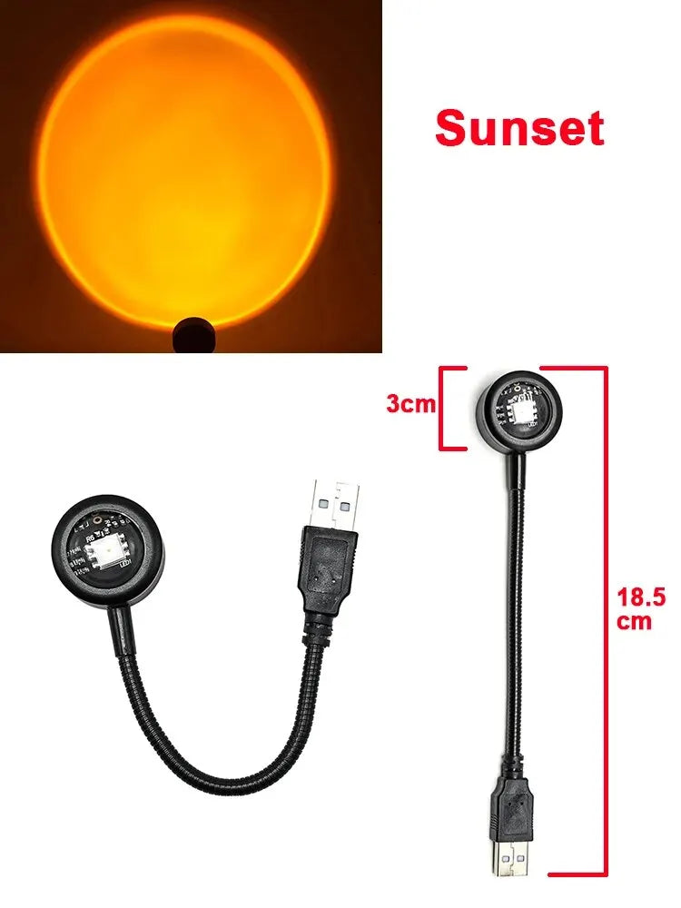 USB Sunset Glow LED Projection Lamp