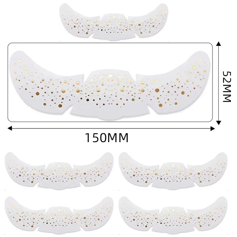 6Pcs Hot Stamping Freckles Makeup Patches Metallic Radiation Golden Silver Fake Freckles Temporary Tattoo Stickers Face Makeup