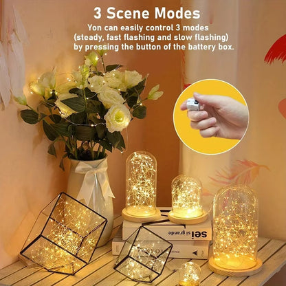 10-Pack Waterproof Mini Copper Fairy Lights – 3 Speed Modes