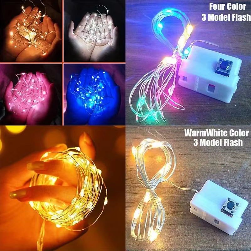 10-Pack Waterproof Mini Copper Fairy Lights – 3 Speed Modes