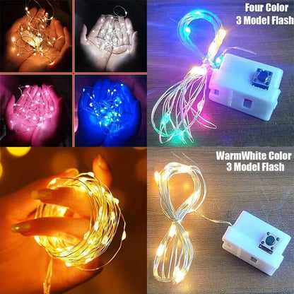 10-Pack Waterproof Mini Copper Fairy Lights – 3 Speed Modes