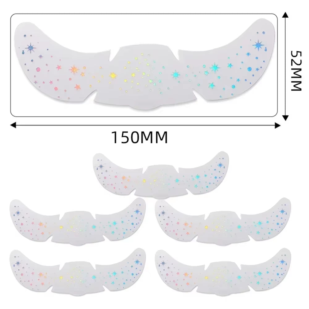 6Pcs Hot Stamping Freckles Makeup Patches Metallic Radiation Golden Silver Fake Freckles Temporary Tattoo Stickers Face Makeup