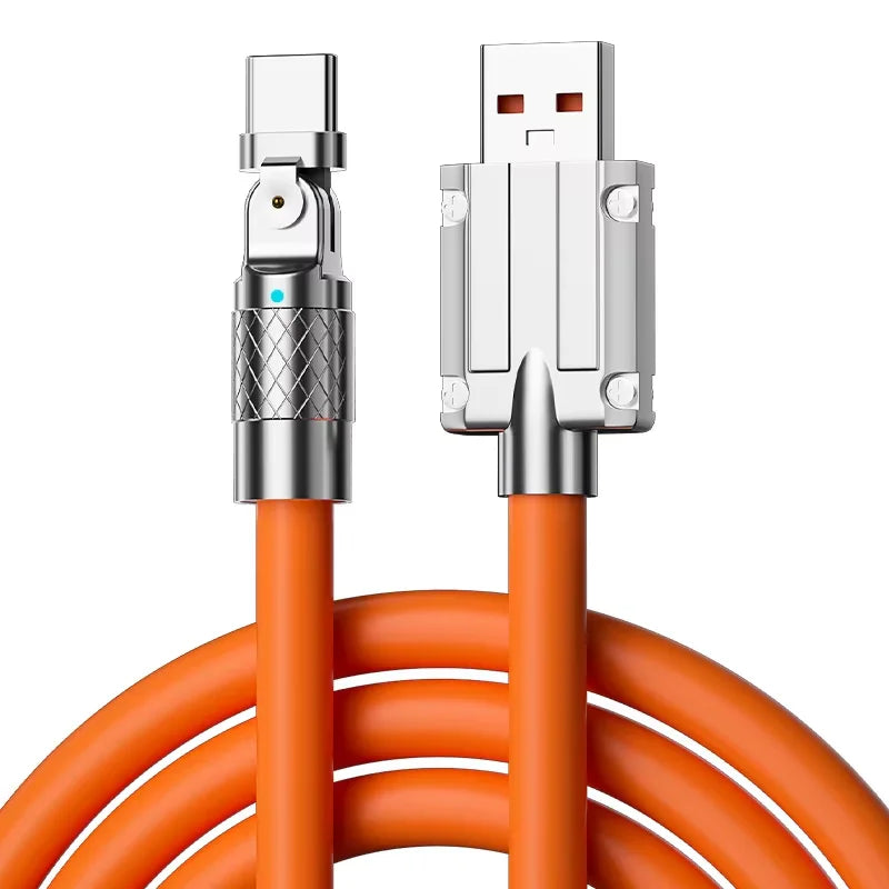 USB to Type C 180 Degree Rotation Charge Data Cable 120W